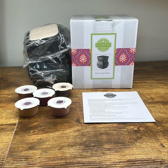 Scentsy Electric Wax Warmer Burner Classic Satin Black Aromatherapy Fragrance - Picture 1 of 5